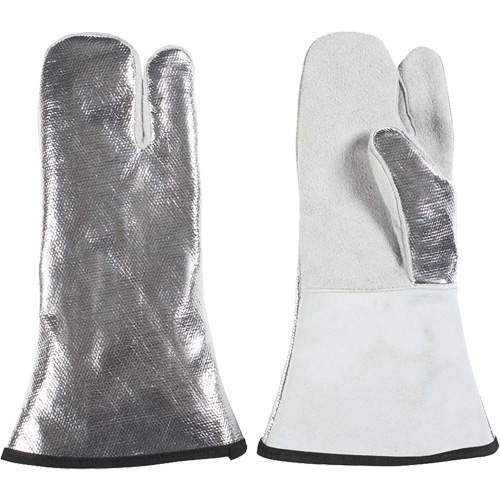 One Finger Heat Resistant Mitt, Aluminized/Kevlar&reg;/Leather, One Size, Protects Up To 650°F (343°C) Rock Safety Industrial Ltd