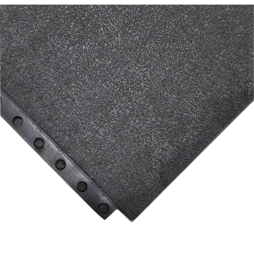 Tapis antifatigue 24/Seven Locksafe, Lisse, 3' x 3' x 5/8", Noir, Caoutchouc naturel Rock Safety Industrial Ltd