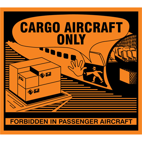&eacute;tiquettes de manutention Cargo Aircraft Only, 4-3/4" lo x 4-1/4" la, Orange Rock Safety Industrial Ltd