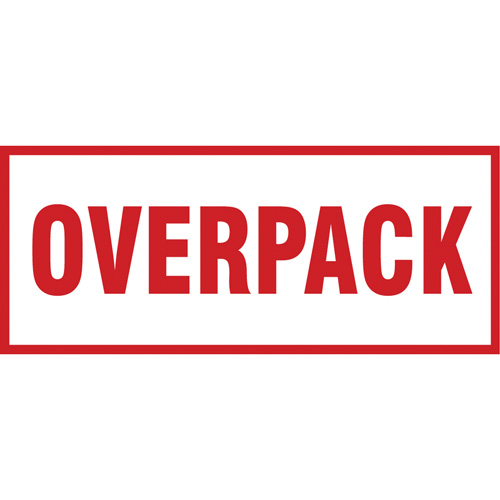 &eacute;tiquette de manutention Overpack, 6" lo x 2-1/2" la, Rouge/blanc Rock Safety Industrial Ltd