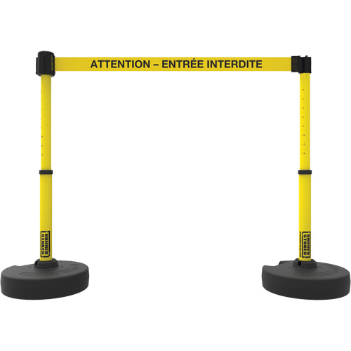 Ensemble de montants pour barri&egrave;re Plus, Plastique, 42" h, Ruban Jaune, Longueur du ruban 15' Rock Safety Industrial Ltd