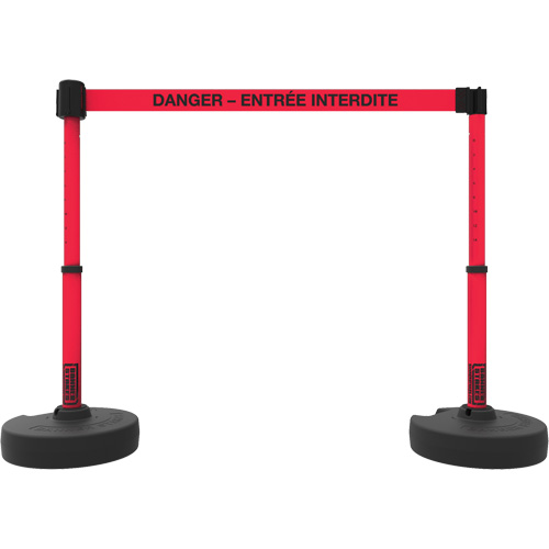 Plus Barrier Post Set, Plastic, 42" H, Red Tape, 15' Tape Length Rock Safety Industrial Ltd