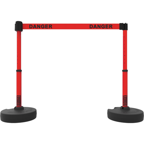 Plus Barrier Post Set, Plastic, 42" H, Red Tape, 15' Tape Length Rock Safety Industrial Ltd