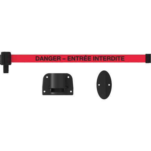 Syst&egrave;me de montage mural pour barri&egrave;re PLUS, Plastique, Fixation par vis, 15', Ruban Rouge Rock Safety Industrial Ltd