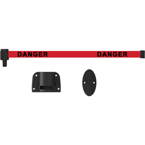 Plus Wall Mount Barrier System, Plastic, Screw Mount, 15', Red Tape Rock Safety Industrial Ltd