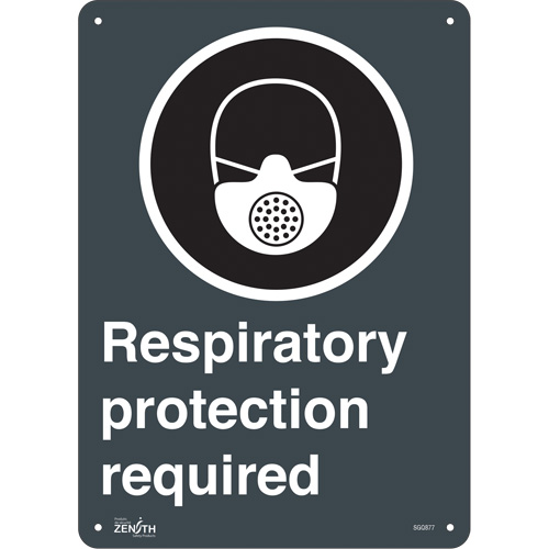 Respiratory Protection Required CSA Standard Safety Sign, 14" x 10", Aluminum, English with Pictogram Rock Safety Industrial Ltd