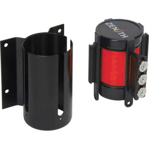 Wall Mount Barrier with Magnetic Tape, Steel, Screw Mount, 12', Red Tape Rock Safety Industrial Ltd