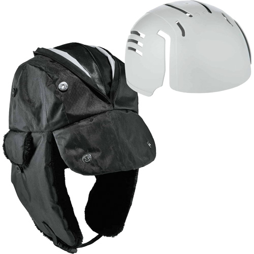 Chapeau de trappeur avec fermeture &agrave; glissi&egrave;re et casque antichoc &agrave; ins&eacute;rer N-Ferno, Doublure en Polyur&eacute;thane/Satin, Moyen/Petit, Noir Rock Safety Industrial Ltd