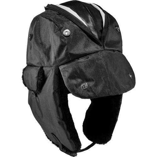 Chapeau de trappeur avec fermeture &agrave; glissi&egrave;re N-Ferno, Doublure en Polyur&eacute;thane/Satin, Moyen/Petit, Noir Rock Safety Industrial Ltd