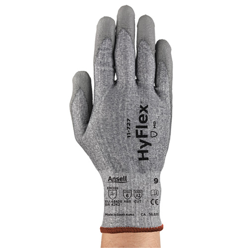 Gants r&eacute;sistant aux coupures HyFlex s&eacute;rie 11-727, Taille 7, Calibre 15, Rev&ecirc;tement Polyur&eacute;thane, Enveloppe en Intercept, ASTM ANSI niveau A2/EN 388 niveau B Rock Safety Industrial Ltd