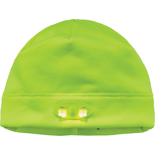N-Ferno&reg; Skull Cap Beanie Hat with LED Lights, One Size, High-Visibility Lime Green Rock Safety Industrial Ltd