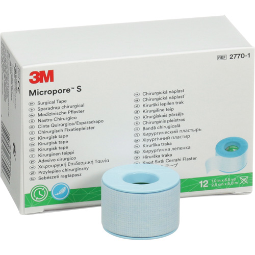 Ruban chirurgical Micropore S, Non m&eacute;dical, 16-1/2' lo x 1" la Rock Safety Industrial Ltd