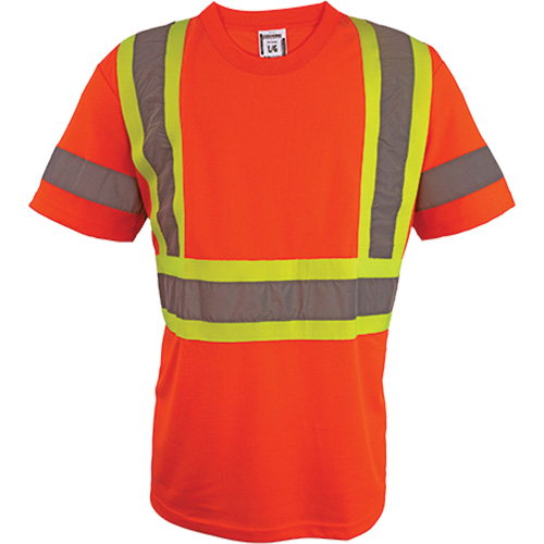 Chemise de s&eacute;curit&eacute; &agrave; manches courtes, Polyester, 2T-Grand, Orange haute visibilit&eacute; Rock Safety Industrial Ltd