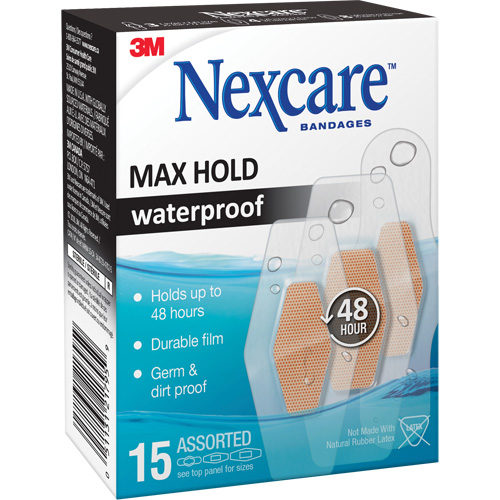 Pansements imperm&eacute;ables &agrave; tenue maximale Nexcare, Assorti, Plastique, St&eacute;rile Rock Safety Industrial Ltd