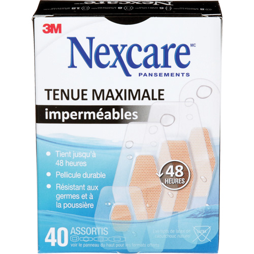 Pansements imperm&eacute;ables &agrave; tenue maximale Nexcare, Assorti, Plastique, St&eacute;rile Rock Safety Industrial Ltd