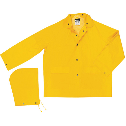 Classic Series Rain Jacket with Detachable Hood, Polyester/PVC, X-Large, Yellow Rock Safety Industrial Ltd