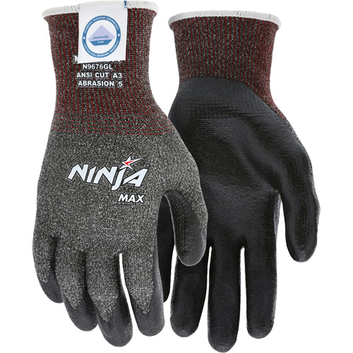 Ninja&reg; Max Cut Resistant Gloves, Size Large, 10 Gauge, Bi-Polymer Coated, Dyneema&reg; Shell, ASTM ANSI Level A3 Rock Safety Industrial Ltd