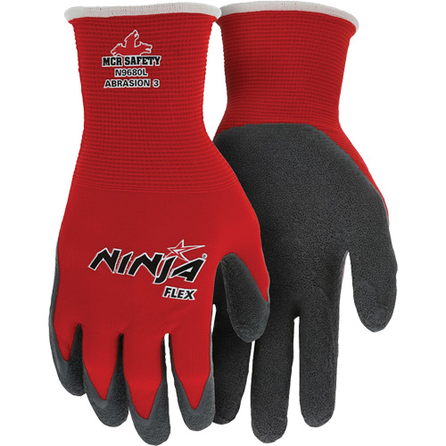 Ninja&reg; Flex Coated Gloves, Large, Rubber Latex Coating, 15 Gauge, Nylon Shell Rock Safety Industrial Ltd