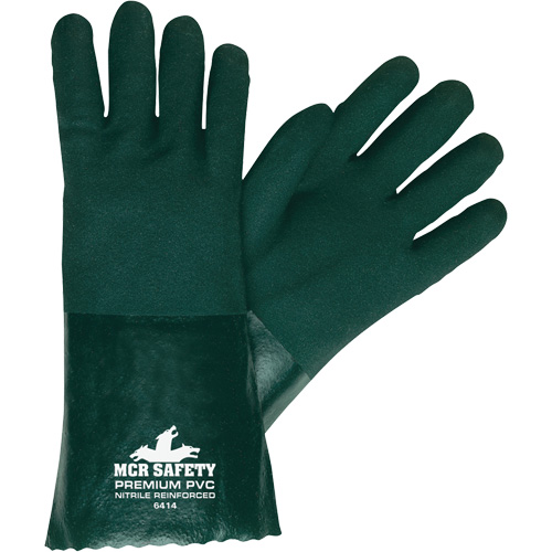 Gants r&eacute;sistants aux produits chimiques, Taille Grand, 14" lo, PVC, Doublure en Jersey Rock Safety Industrial Ltd