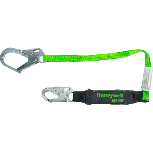 Miller&reg; HP Shock-Absorbing Lanyard, 4', Locking Rebar Hook Center, Locking Snap Hook Leg Ends, Polyester Rock Safety Industrial Ltd