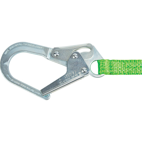 Miller&reg; HP Shock-Absorbing Lanyard, 4', Locking Rebar Hook Center, Locking Snap Hook Leg Ends, Polyester Rock Safety Industrial Ltd