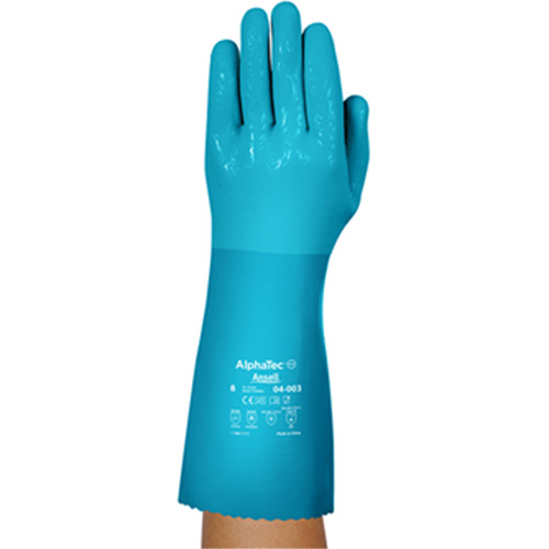 Gants r&eacute;sistants aux produits chimiques AlphaTec 04-003, Taille 8, 14" lo, Nitrile/PVC, Doublure en Molleton, Gant de calibre hiver Rock Safety Industrial Ltd