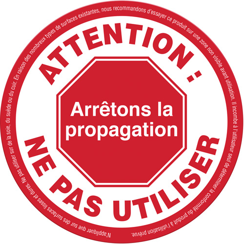 &eacute;tiquette  Attention: Ne pas utiliser , 5-1/8" x 5-1/8", Vinyle, Français Rock Safety Industrial Ltd