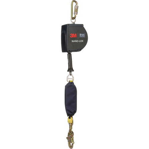 Cordage de s&eacute;curit&eacute; autor&eacute;tractable allong&eacute; Nano-Lok, 15', Acier galvanis&eacute;, Pivotant Rock Safety Industrial Ltd