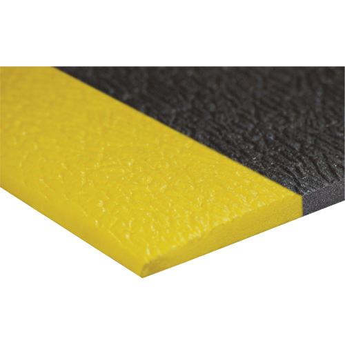 Airsoft Anti-Fatigue Mat, Pebbled, 3' x 5' x 3/8", Black/Yellow, PVC Sponge Rock Safety Industrial Ltd