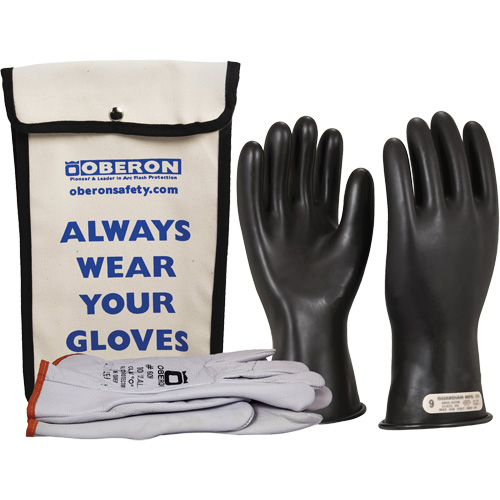 Class 0 Rubber Electrical Glove Kit, 10, 11" L, 20 cal/cm², NFPA 70E Rock Safety Industrial Ltd