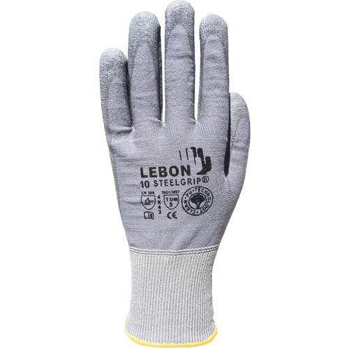 Gants r&eacute;sistants &agrave; la coupe Steelgrip Lebon, Taille Petit, Calibre 13, Rev&ecirc;tement Polyur&eacute;thane, Enveloppe en Acier inoxydable, ASTM ANSI niveau A5/EN 388 niveau E Rock Safety Industrial Ltd