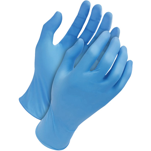 Gants jetables classiques, Moyen, Nitrile, 4 mils, Sans poudre, Bleu Rock Safety Industrial Ltd
