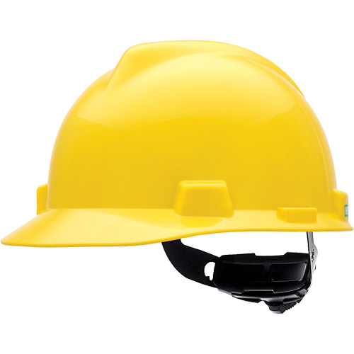 Casque de s&eacute;curit&eacute; &agrave; fentes V-Gard, R&eacute;pond aux normes CSA type 1, Suspension Rochet, Non ventil&eacute; Rock Safety Industrial Ltd