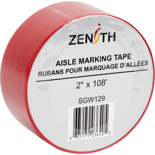 Aisle Marking Tape, 2" x 108', PVC, Red Rock Safety Industrial Ltd