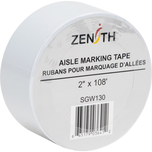 Aisle Marking Tape, 2" x 108', PVC, White Rock Safety Industrial Ltd