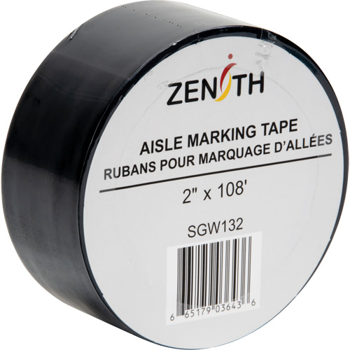 Aisle Marking Tape, 2" x 108', PVC, Black Rock Safety Industrial Ltd