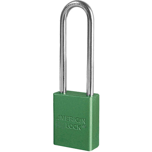 Cadenas de s&eacute;curit&eacute; American Lock, Vert, Cl&eacute;s diff&eacute;rentes, Aluminium, Largeur de 1-1/2" Rock Safety Industrial Ltd