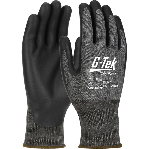 Gants r&eacute;sistants aux coupures G-Tek PolyKor X7, Taille Petit, Calibre 18, Rev&ecirc;tement Polyur&eacute;thane, Enveloppe en Poly&eacute;thyl&egrave;ne, ASTM ANSI niveau A7/EN 388 niveau F Rock Safety Industrial Ltd