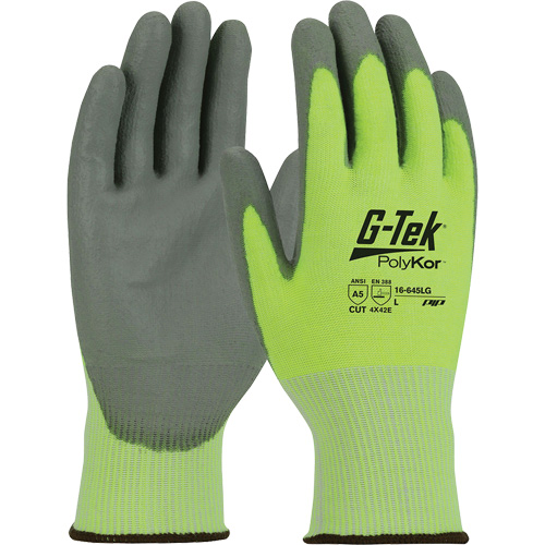 Gants r&eacute;sistants aux coupures G-Tek PolyKor, Taille Petit, Calibre 13, Rev&ecirc;tement Polyur&eacute;thane, Enveloppe en Poly&eacute;thyl&egrave;ne, ASTM ANSI niveau A5/EN 388 niveau E Rock Safety Industrial Ltd