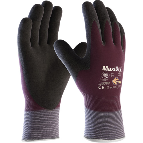 ATG MaxiDry&reg; Zero Coated Gloves with Thermal Lining, Small, Foam Nitrile Coating, 15 Gauge, Nylon/Spandex Shell Rock Safety Industrial Ltd