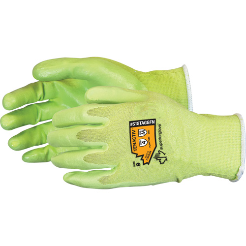 Gants &agrave; haute visibilit&eacute; en fibre de filament composite r&eacute;sistants aux coupures, Taille 5, Calibre 18, Rev&ecirc;tement Mousse de nitrile, Enveloppe en TenActiv, ANSI/ISEA 105 niveau 4 Rock Safety Industrial Ltd