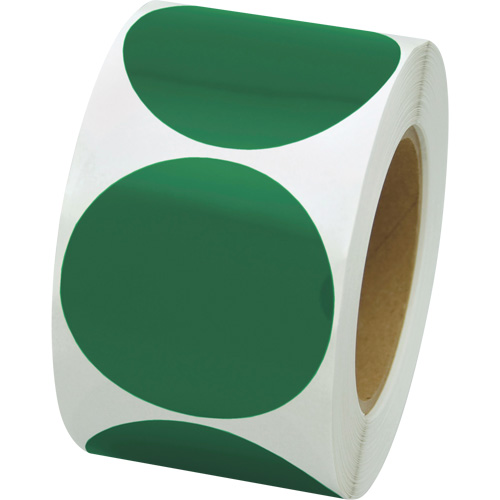 Coloured Marking Dots, Circle, 3" L x 3" W, Green, Vinyl Rock Safety Industrial Ltd