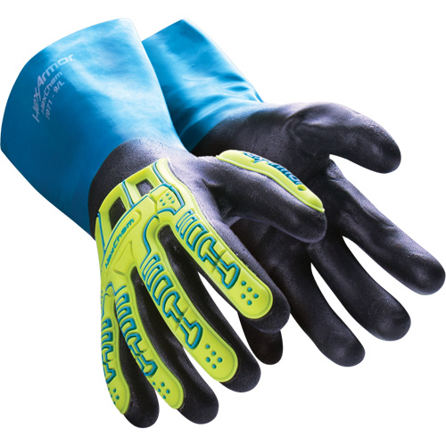 Gants r&eacute;sistants aux produits chimiques HexChem, Taille 6/T-petit, Nitrile Rock Safety Industrial Ltd