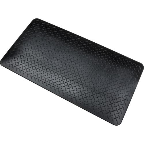Anti-Fatigue Matting, Diamond, 1-2/3' x 3-1/4' x 3/4", Black, Polyurethane Rock Safety Industrial Ltd