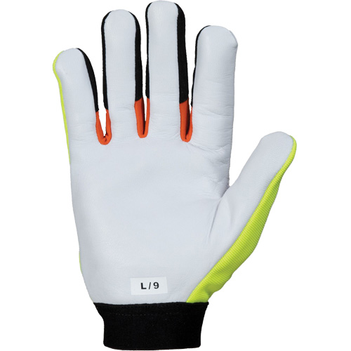 ClutchGear&reg; High-Visibility Mechanic's Gloves, Grain Goatskin Palm, Size Medium Rock Safety Industrial Ltd