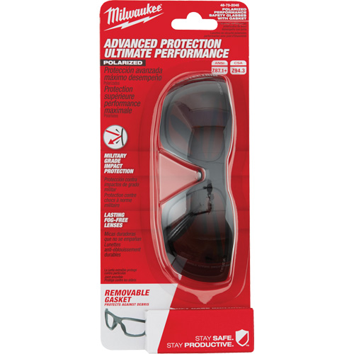 Lunettes de s&eacute;curit&eacute; performantes avec joint, Lentille Noir, Polaris&eacute;, R&eacute;pond ou surpasse la norme CSA Z94.3 Rock Safety Industrial Ltd