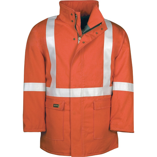Parka dhiver &agrave; doublure matelass&eacute;e AllOut Westex UltraSoft avec bandes r&eacute;fl&eacute;chissantes, Moyen (grande taille), Orange haute visibilit&eacute;, 46 cal/cm² Rock Safety Industrial Ltd