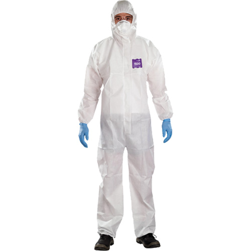 Combinaison 3 pi&egrave;ces avec capuchon AlphaTec Microchem r&eacute;sistant aux produits chimiques, 2T-Grand, Blanc Rock Safety Industrial Ltd