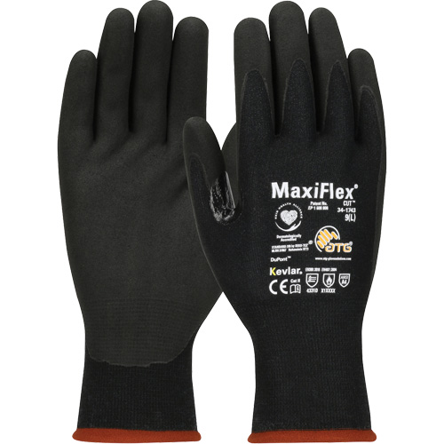 Gants compatibles avec les &eacute;crans tactiles ATG MaxiFlex Cut, Taille T-petit, Calibre 15, Rev&ecirc;tement Mousse de nitrile, Enveloppe en Polyester/Kevlar, ASTM ANSI niveau A4/EN 388 niveau 3/EN 388 niveau D Rock Safety Industrial Ltd