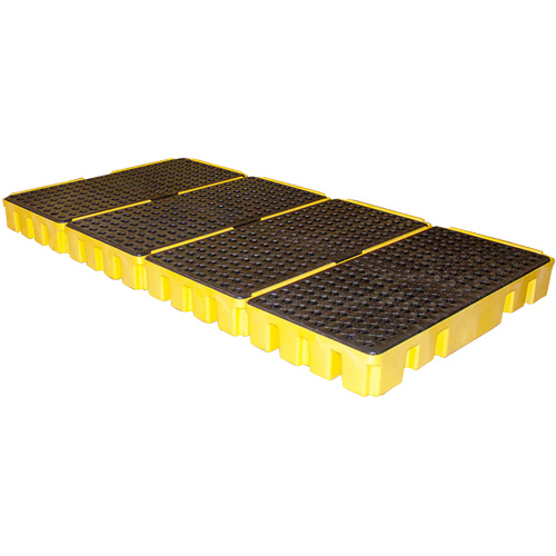Palette &agrave; profil bas pour contr&ocirc;le des d&eacute;versements, Capacit&eacute; de d&eacute;versement 102 gal. US, 96" x 49" x 6,5" Rock Safety Industrial Ltd